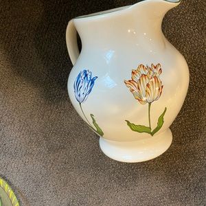 Tiffany and Co. glass painted floral vase.